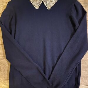 Wildflower Blue and Cream Crew Neck Sweater -US S New without Tag